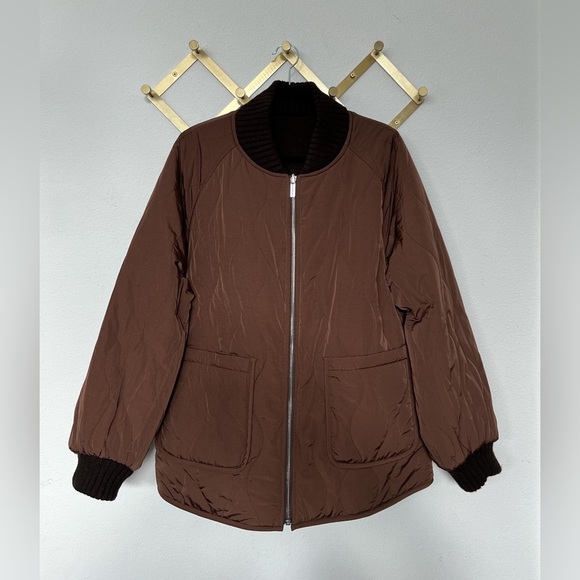 VARLEY Reno Reversible Quilt Jacket Coffee Bean Brown Size XL - Picture 10 of 12